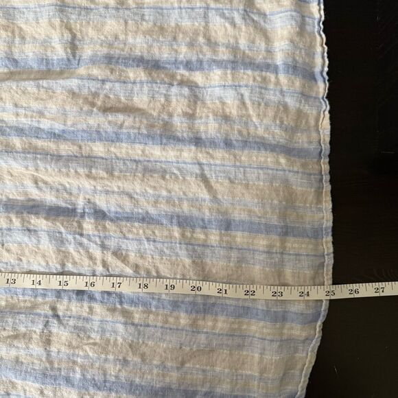 Vineyard Vines Top Tunic Sz XL Blue Linen Stripe Sleeveless Tassel Tie Beach - Picture 10 of 10